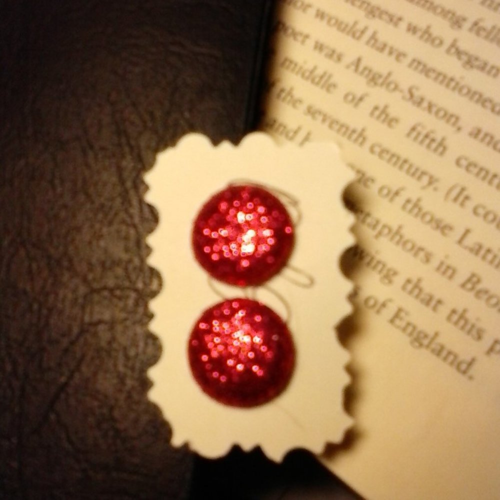 NWT Studs Pink Sparkling Glitter